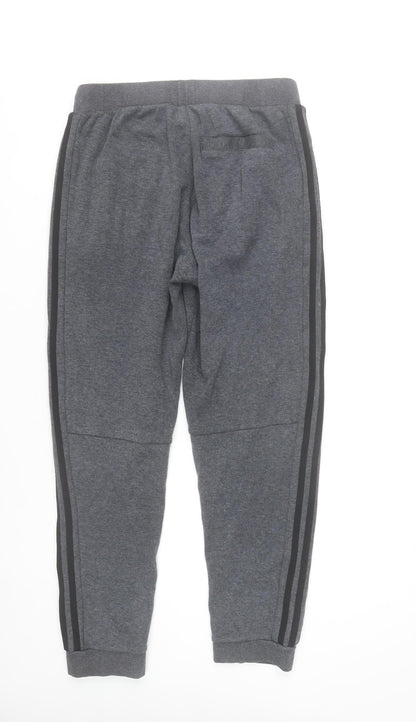 Adidas Men’s Grey Jogger Trousers M Regular Fit Cotton Blend