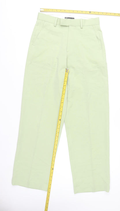 ASOS DESIGN Women’s Green Straight Leg Trousers Size 30x32