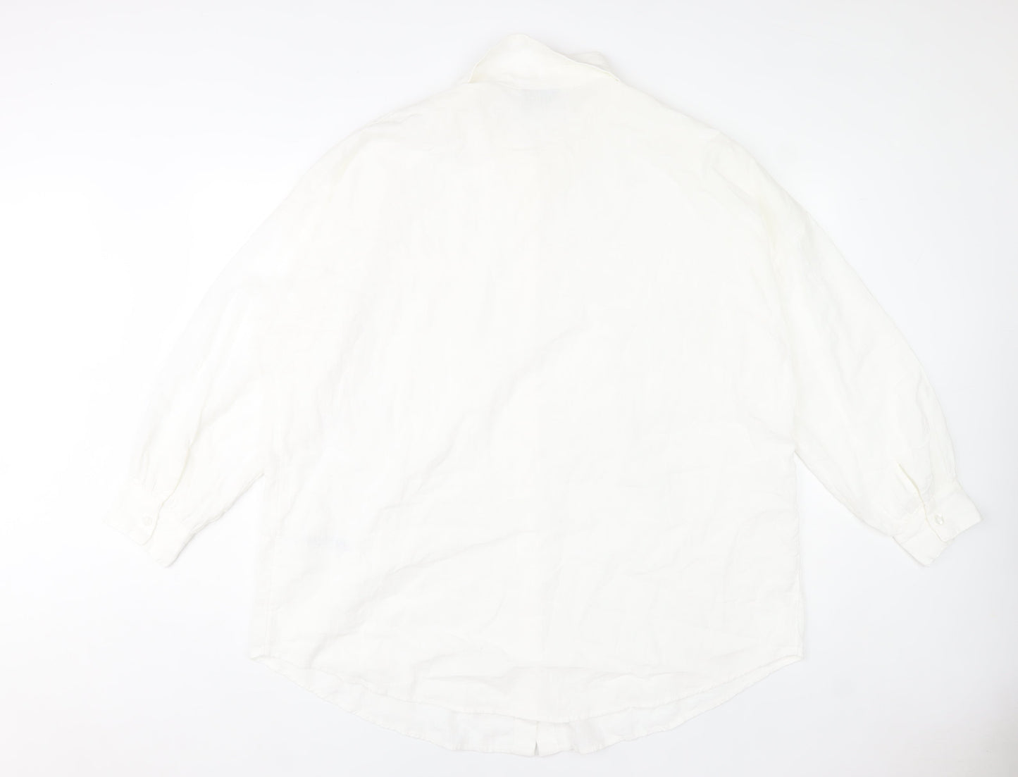 ASOS DESIGN Women's White Cotton Long Sleeve Button-Up Shirt Size 14