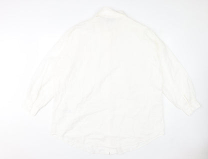 ASOS DESIGN Women's White Cotton Long Sleeve Button-Up Shirt Size 14