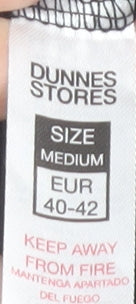 Dunnes Stores Women Black Heart Print Cotton T-Shirt Size 12