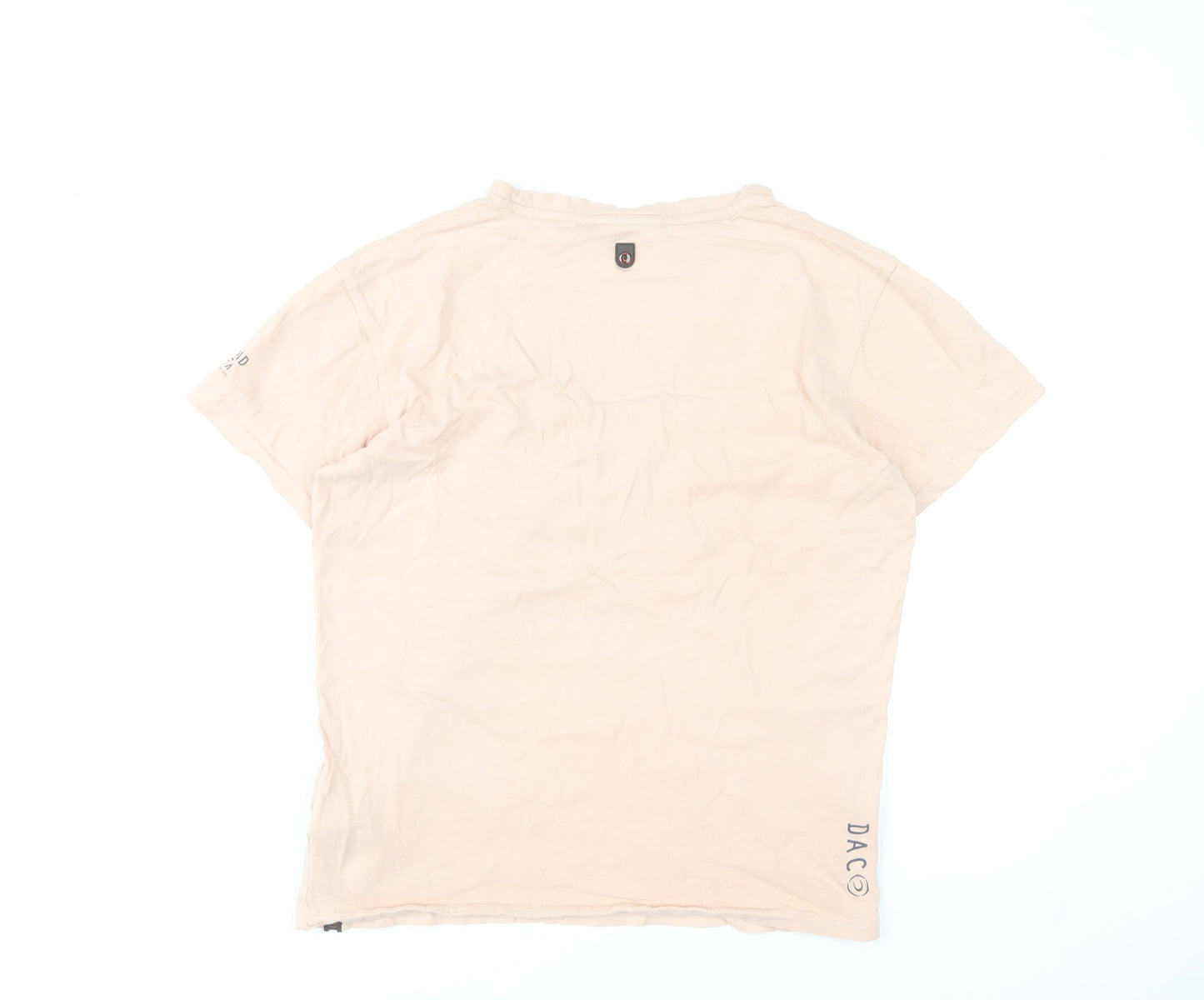 Duck and Cover Men's Beige Graphic Cotton T-Shirt Size S