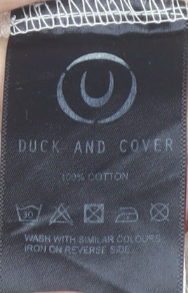 Duck and Cover Men's Beige Graphic Cotton T-Shirt Size S