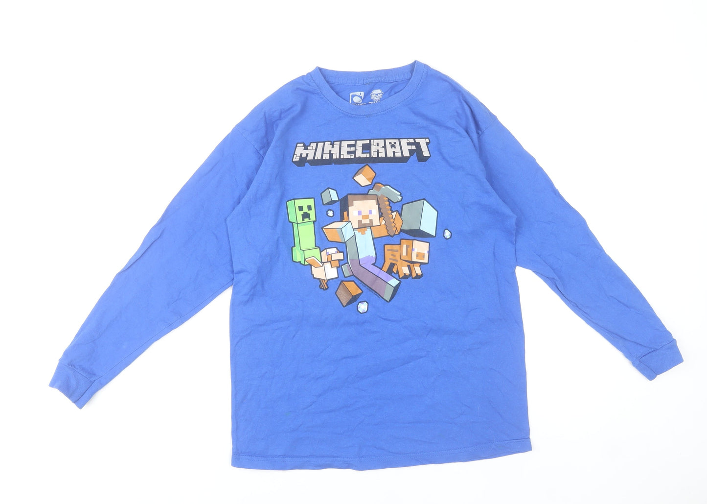 Jinx Minecraft Boys Blue Long Sleeve T-Shirt 3-4 Years 100% Cotton