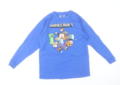 Jinx Minecraft Boys Blue Long Sleeve T-Shirt 3-4 Years 100% Cotton