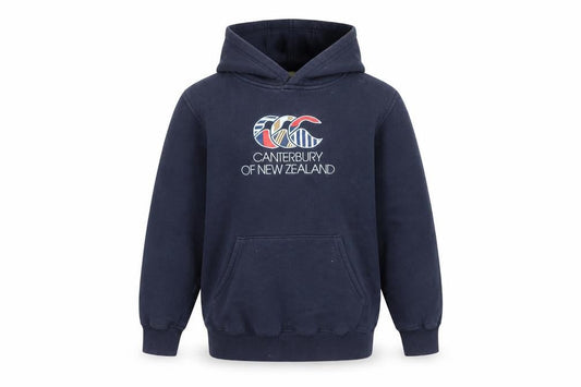Canterbury Boys Blue Pullover Hoodie Age 10 Cotton Fleece Sports Sweatshirt