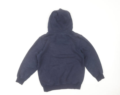 Canterbury Boys Blue Pullover Hoodie Age 10 Cotton Fleece Sports Sweatshirt