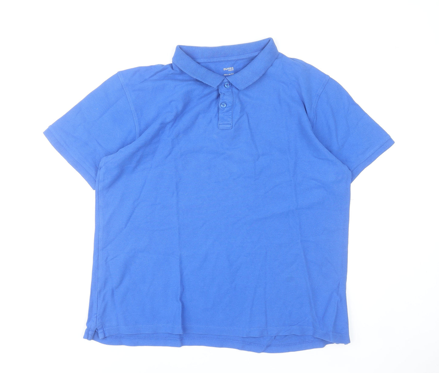 Dunnes Stores Men's Blue Cotton Polo Shirt Size L Regular Fit