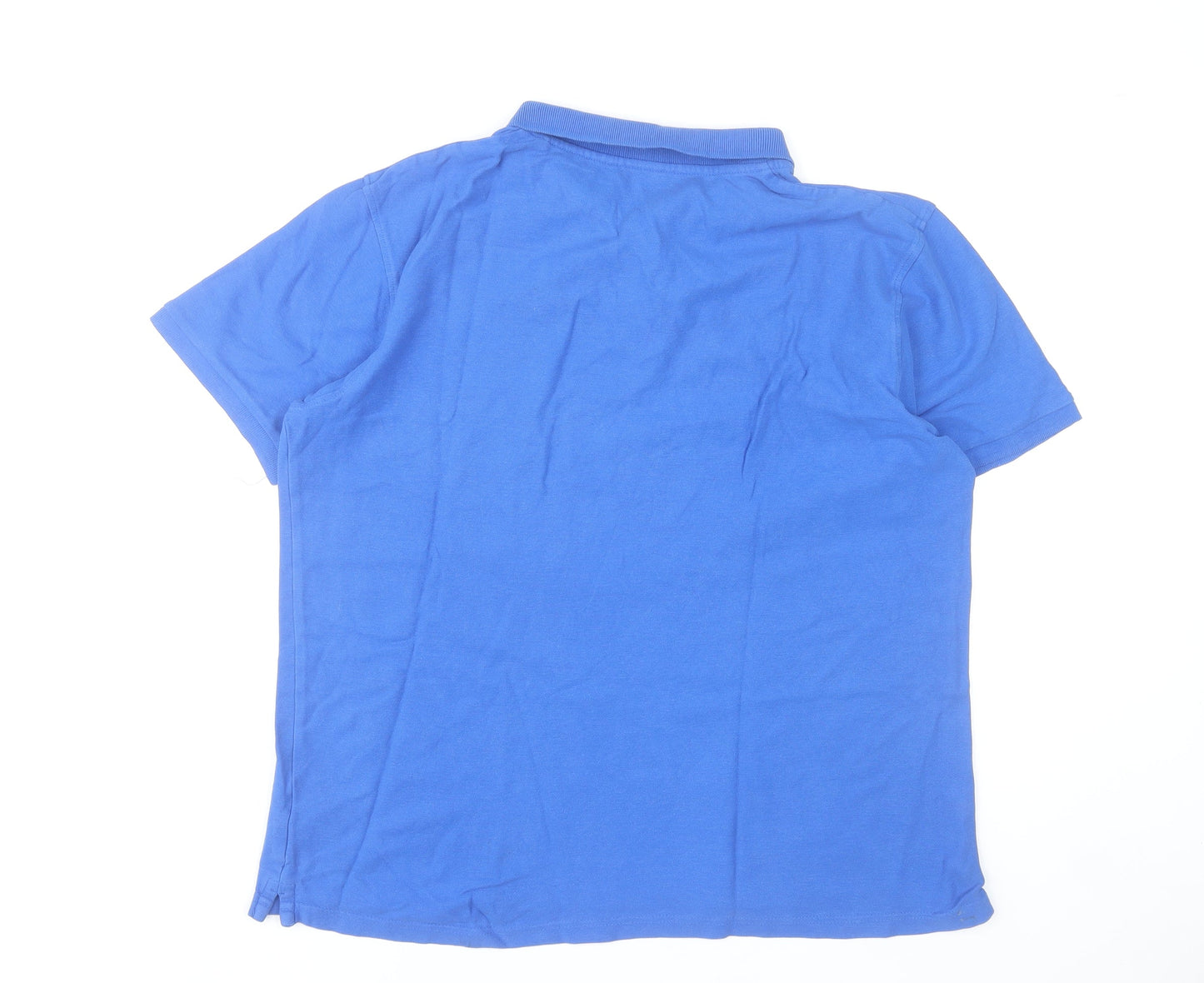 Dunnes Stores Men's Blue Cotton Polo Shirt Size L Regular Fit