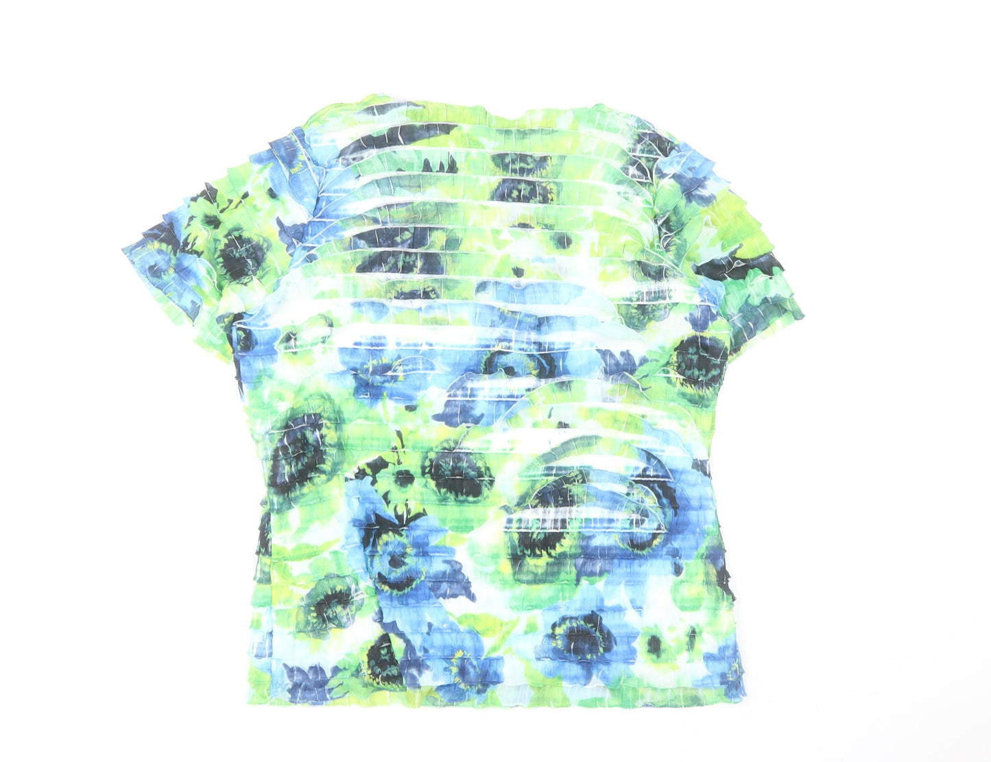 Gerard Womens Multicoloured Floral Blouse Size 14 Short Sleeve Stretch Top