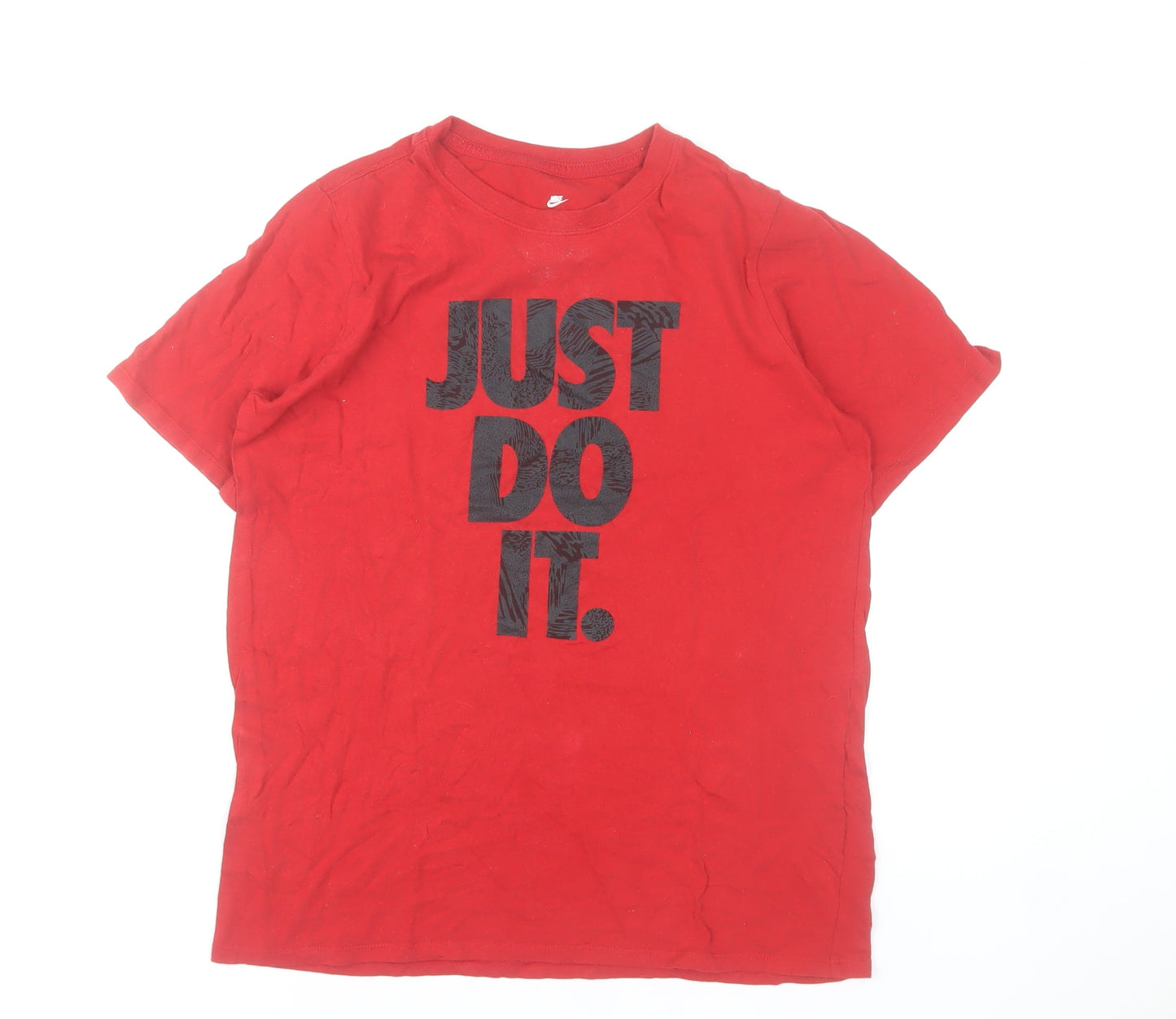 Nike Boys Red 'Just Do It' Graphic T-Shirt XL 13-15 Years Athletic Fit