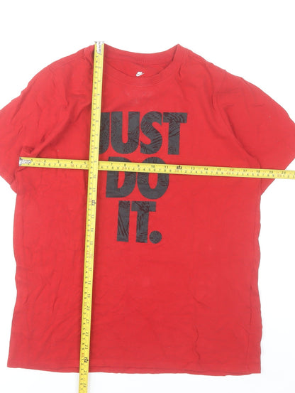 Nike Boys Red 'Just Do It' Graphic T-Shirt XL 13-15 Years Athletic Fit