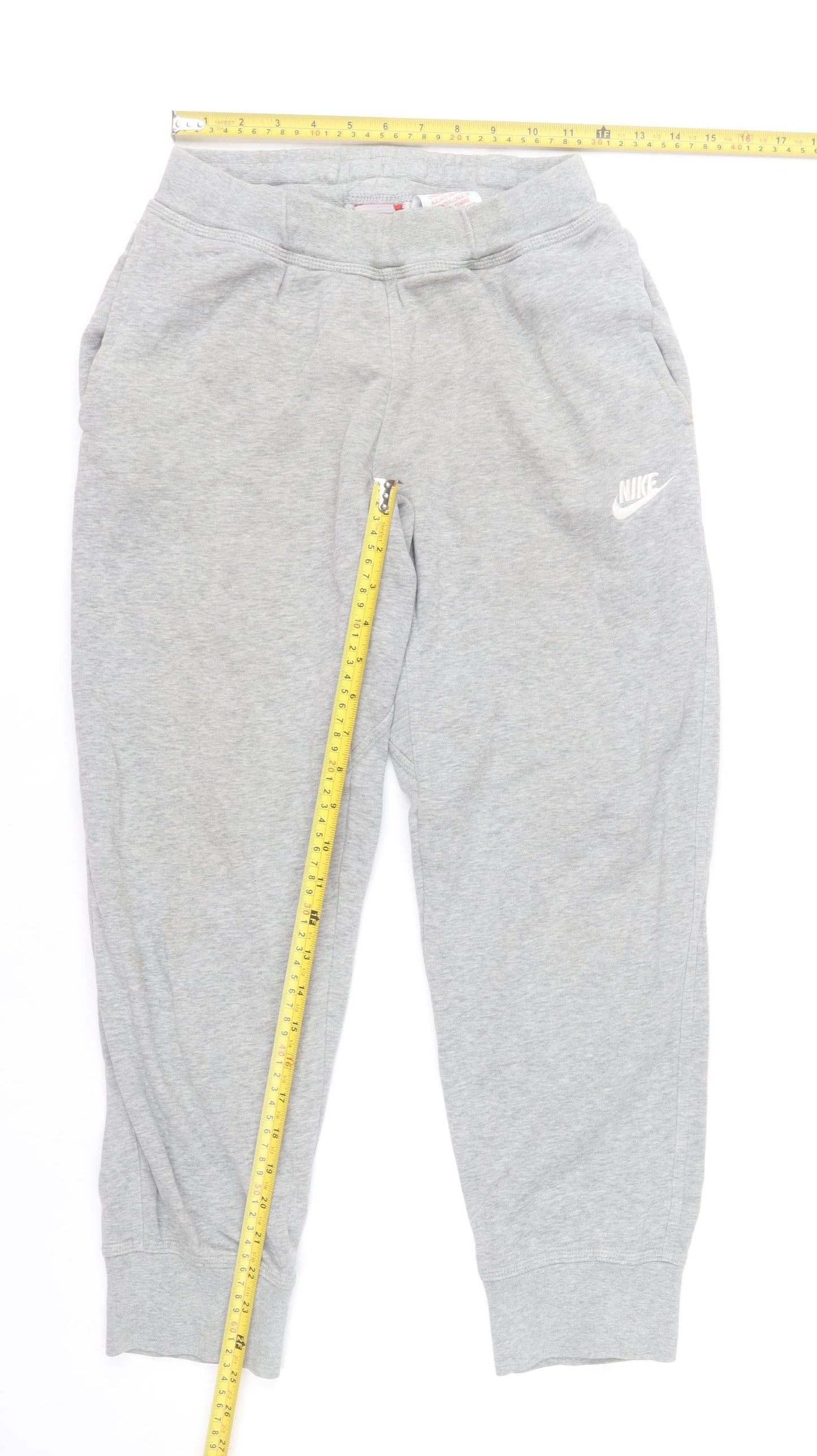 Nike Boys Grey Jogger Sweatpants 12-13 Years Cotton Blend Casual Trousers