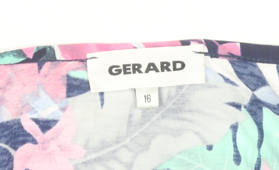 Gerard Women's Multicoloured Floral Short Sleeve Jersey T-Shirt Size 16