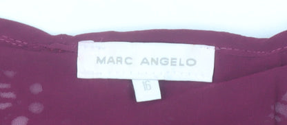 Marc Angelo Women Purple Lace 3/4 Sleeve Blouse Size 16