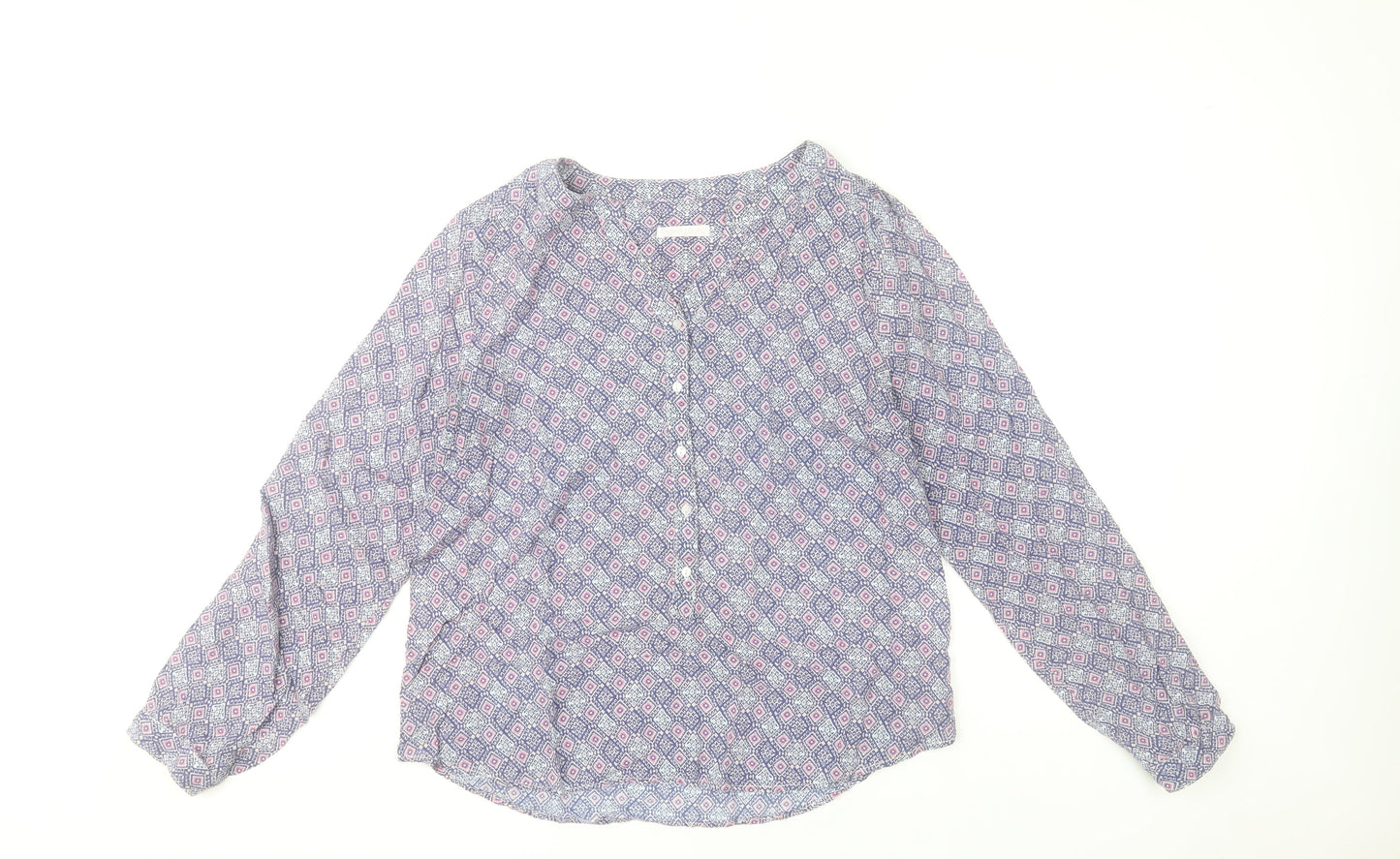 Diane Laury Womens Multicoloured Geometric Viscose Tunic Blouse Size 10