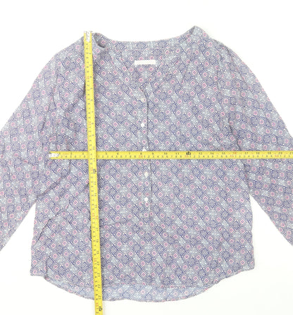 Diane Laury Womens Multicoloured Geometric Viscose Tunic Blouse Size 10