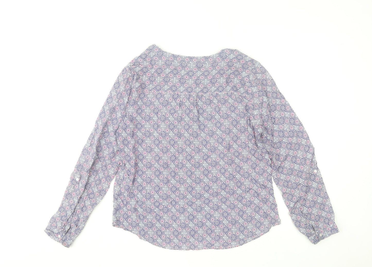 Diane Laury Womens Multicoloured Geometric Viscose Tunic Blouse Size 10