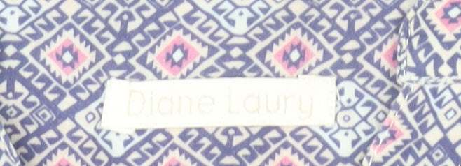 Diane Laury Womens Multicoloured Geometric Viscose Tunic Blouse Size 10