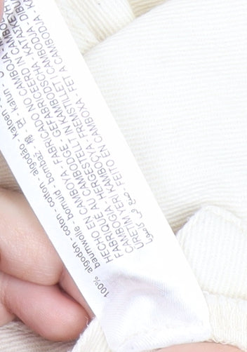 Zara Women Ivory Cotton Cropped Basic Jacket XS