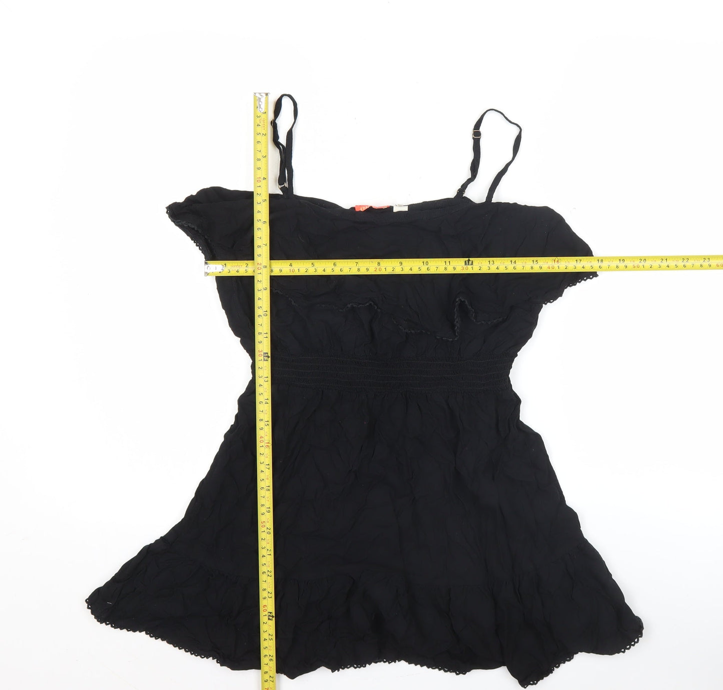Resort Women's Black Off Shoulder Ruffle Short Dress Size S