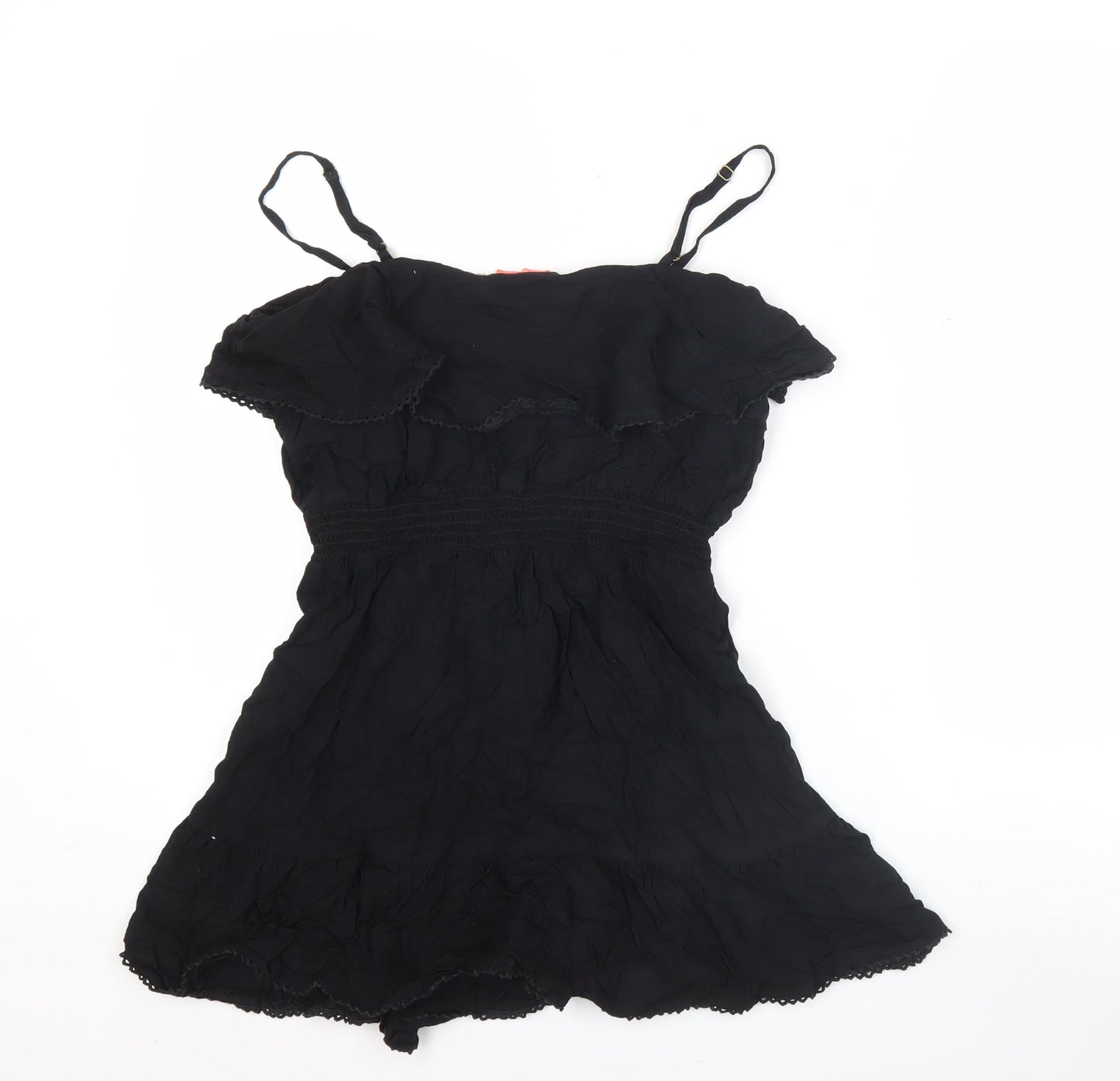 Resort Women's Black Off Shoulder Ruffle Short Dress Size S