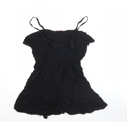 Resort Women's Black Off Shoulder Ruffle Short Dress Size S