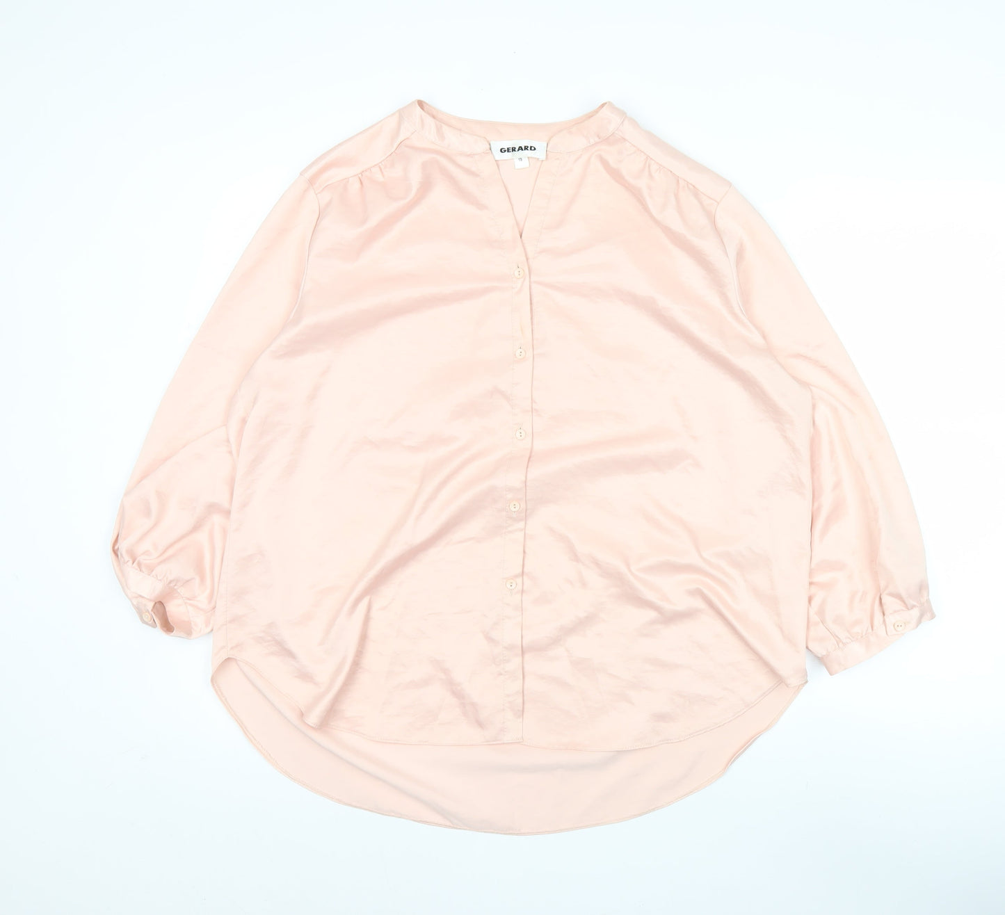 Gerard Women’s Pink V-Neck 3/4 Sleeve Polyester Blouse Size 18