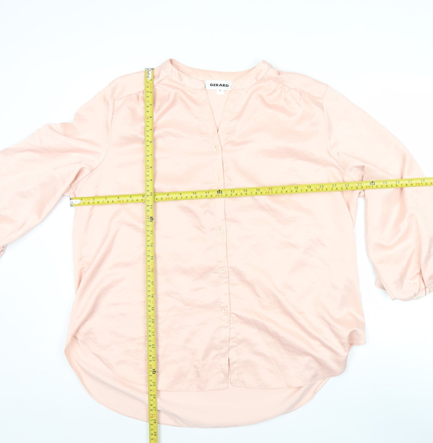 Gerard Women’s Pink V-Neck 3/4 Sleeve Polyester Blouse Size 18