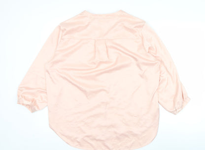 Gerard Women’s Pink V-Neck 3/4 Sleeve Polyester Blouse Size 18