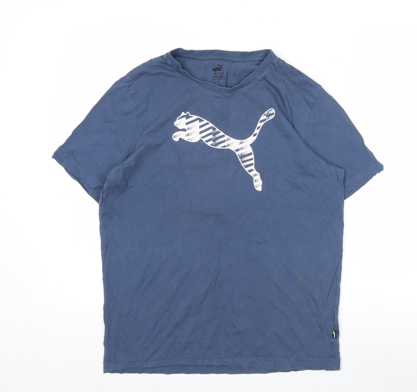 Puma Men's Blue Short Sleeve Crew Neck Graphic T-Shirt Size S