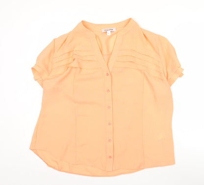 Gerard Women's Orange Short Sleeve Button Blouse Size 18