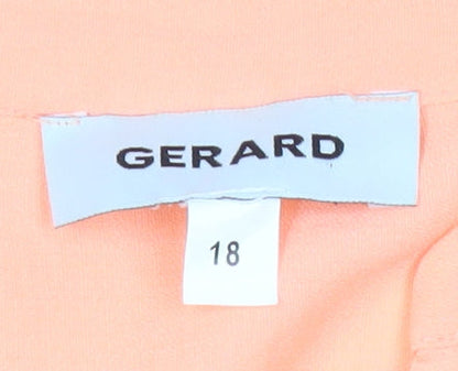 Gerard Women's Orange Short Sleeve Button Blouse Size 18