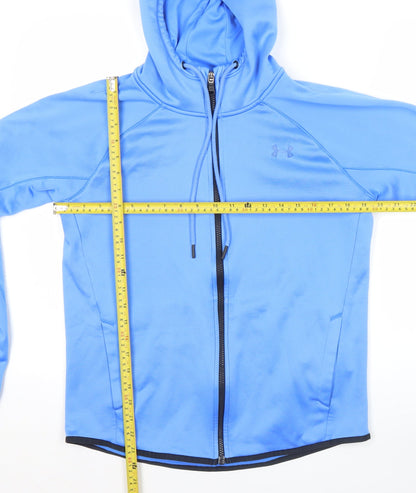 Under Armour Men's Blue Full Zip Hoodie ColdGear Size S Polyester
