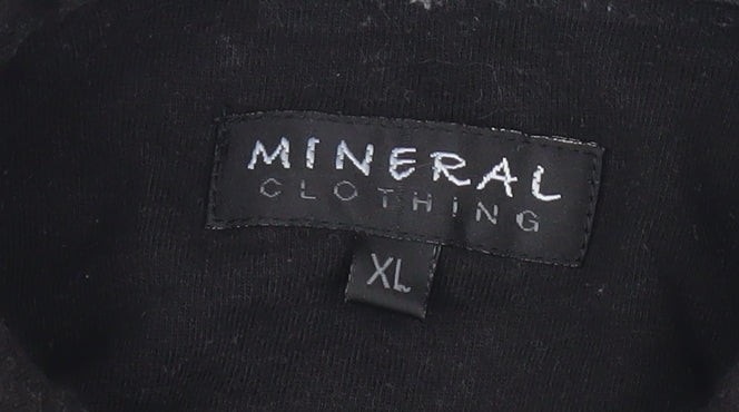 Mineral Clothing Men's Black Striped Cotton Polo Shirt XL