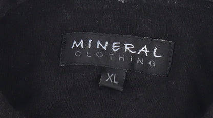 Mineral Clothing Men's Black Striped Cotton Polo Shirt XL