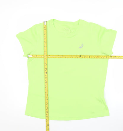 Asics Women's Green Medium Athletic Short Sleeve Running T-Shirt