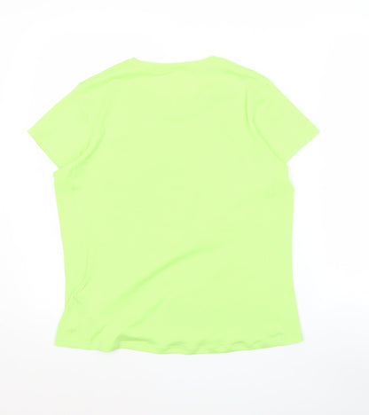 Asics Women's Green Medium Athletic Short Sleeve Running T-Shirt