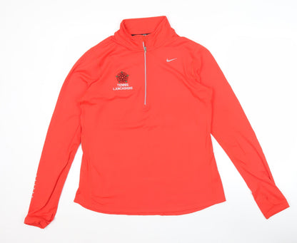 Mens UK Size M Nike Red 1/2 Zip Sweatshirt