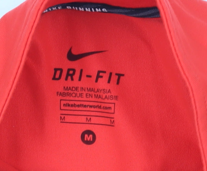 Mens UK Size M Nike Red 1/2 Zip Sweatshirt