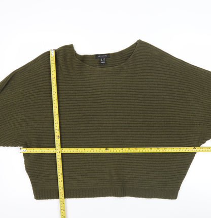 New Look Women’s Green Ribbed Knit Pullover Jumper Size L