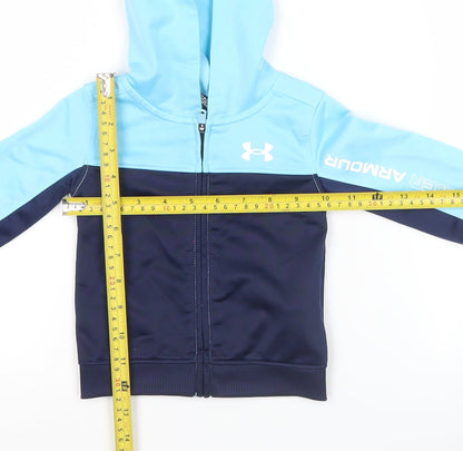 Under Armour Unisex Baby Blue Colourblock Hooded Track Jacket 3-6 Months