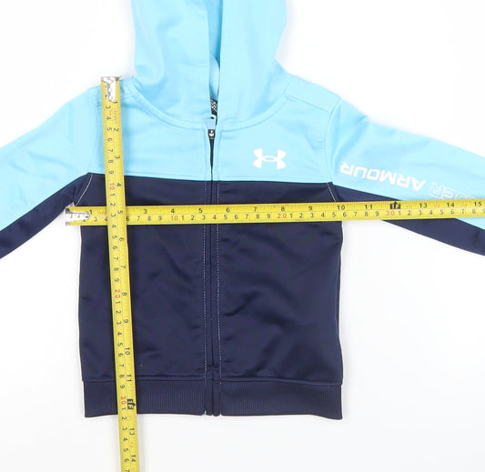 Under Armour Unisex Baby Blue Colourblock Hooded Track Jacket 3-6 Months