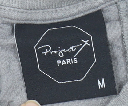 Project X Paris Women Grey Pullover Sweatshirt M 100% Cotton