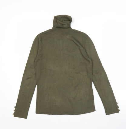 Dorothy Perkins Women’s Green Roll Neck Long Sleeve Jumper Size 8