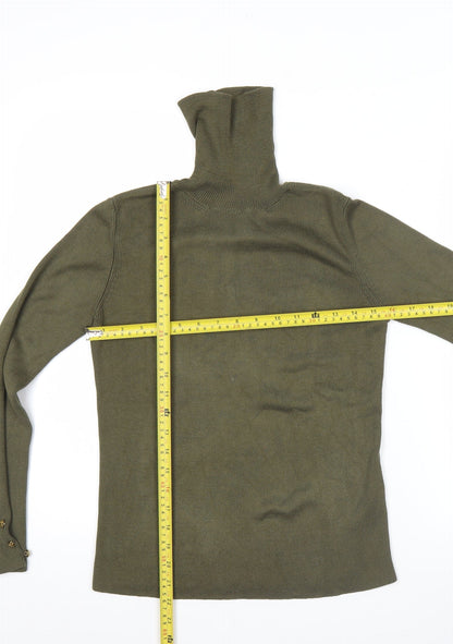 Dorothy Perkins Women’s Green Roll Neck Long Sleeve Jumper Size 8