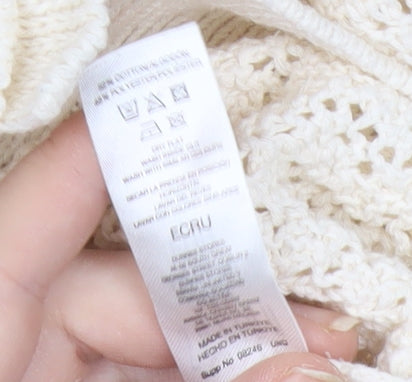 Savida Women’s Beige Open Knit V-Neck Cardigan Size 12