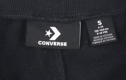 Converse Boys Black Athletic Shorts S 8-10 Years Drawstring Cotton Blend