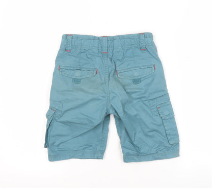 FatFace Boys Blue Cargo Shorts 7-8 Years Cotton Twill Summer Casual