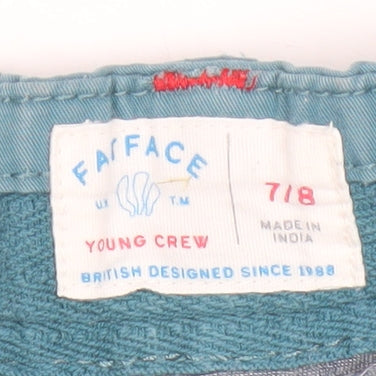 FatFace Boys Blue Cargo Shorts 7-8 Years Cotton Twill Summer Casual